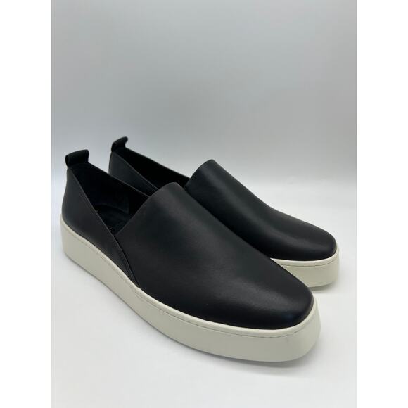 Vince Saxon Napa Leather Slip-On Sneakers Black Women's Size 9.5M - Picture 11 of 12